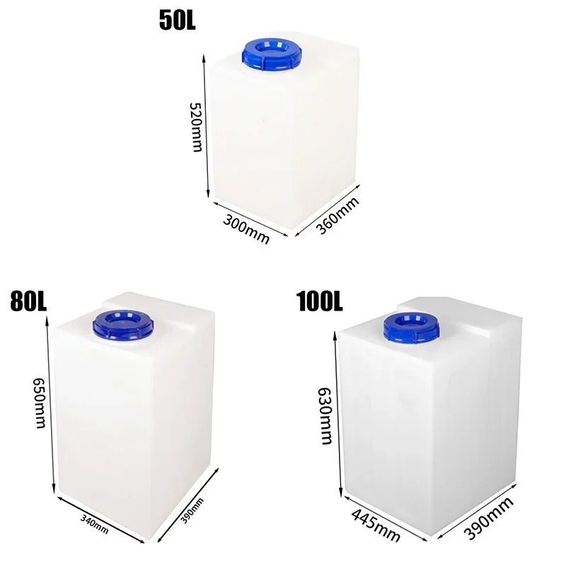 Camper Trailer Water Tank 100L - Kwadratowy Plastikowy Zbiornik na Wodę Świeżą