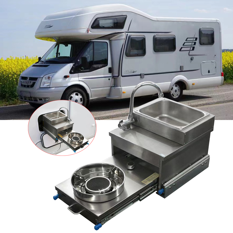 Camper Trailer Kitchen Slide - Zlewozmywak ze stali nierdzewnej RV z