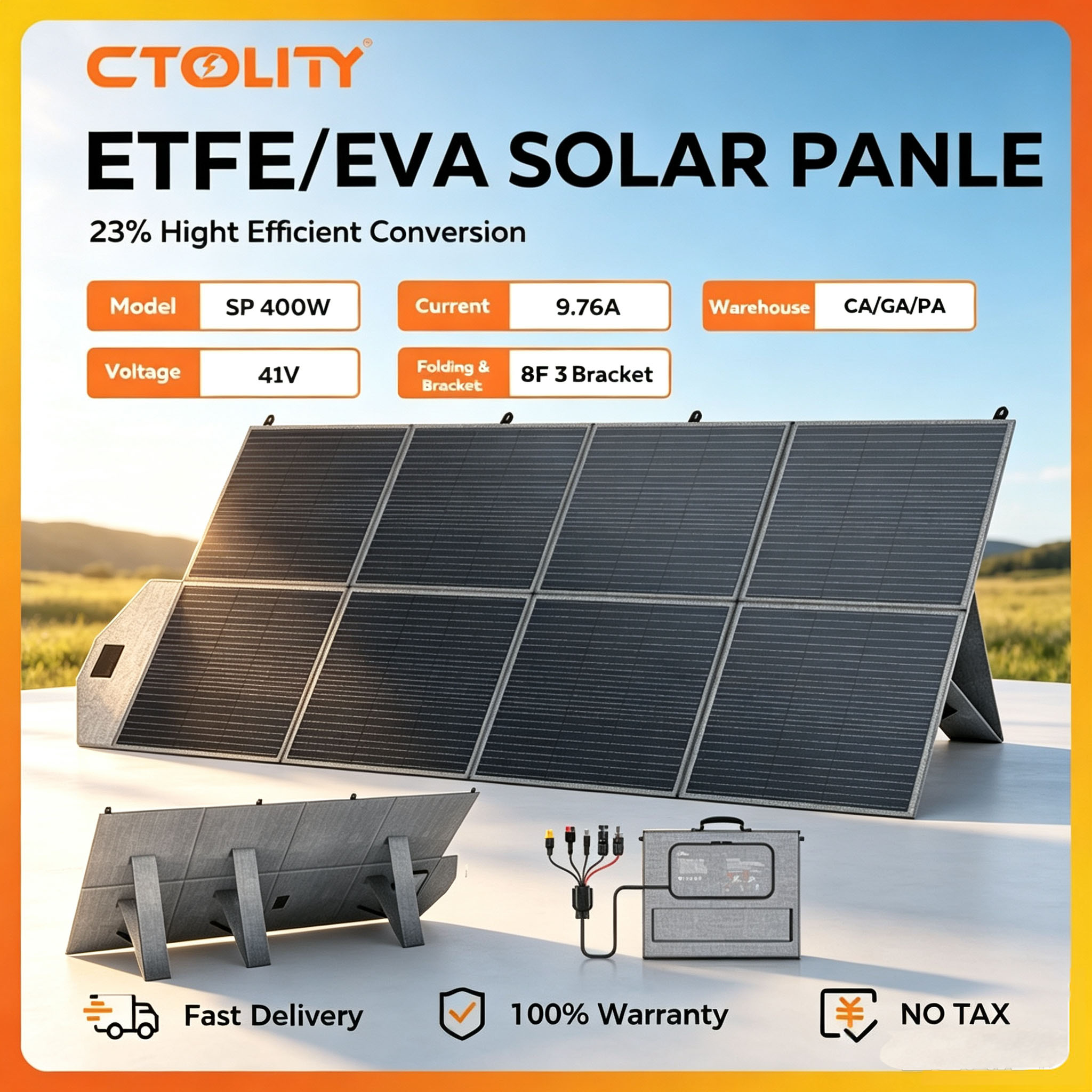 Rv Solar Panel Kit 400W - CTOLITY 400W – przenośny zestaw solarny,