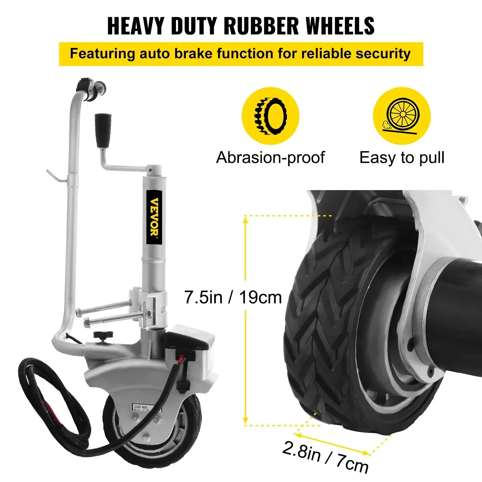 Camper Trailer Jockey Wheel - SIHAO 350W 12V Elektryczny Podnośnik Przyczepy