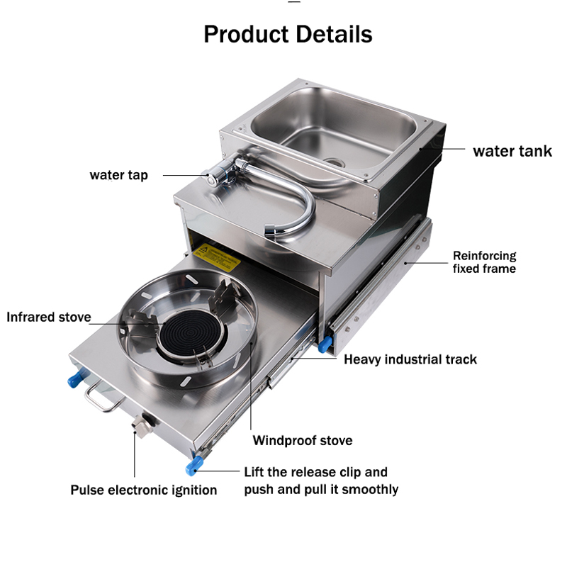 Zlew ze stali nierdzewnej RV z – Camper Trailer Kitchen Slide recenzja i cena