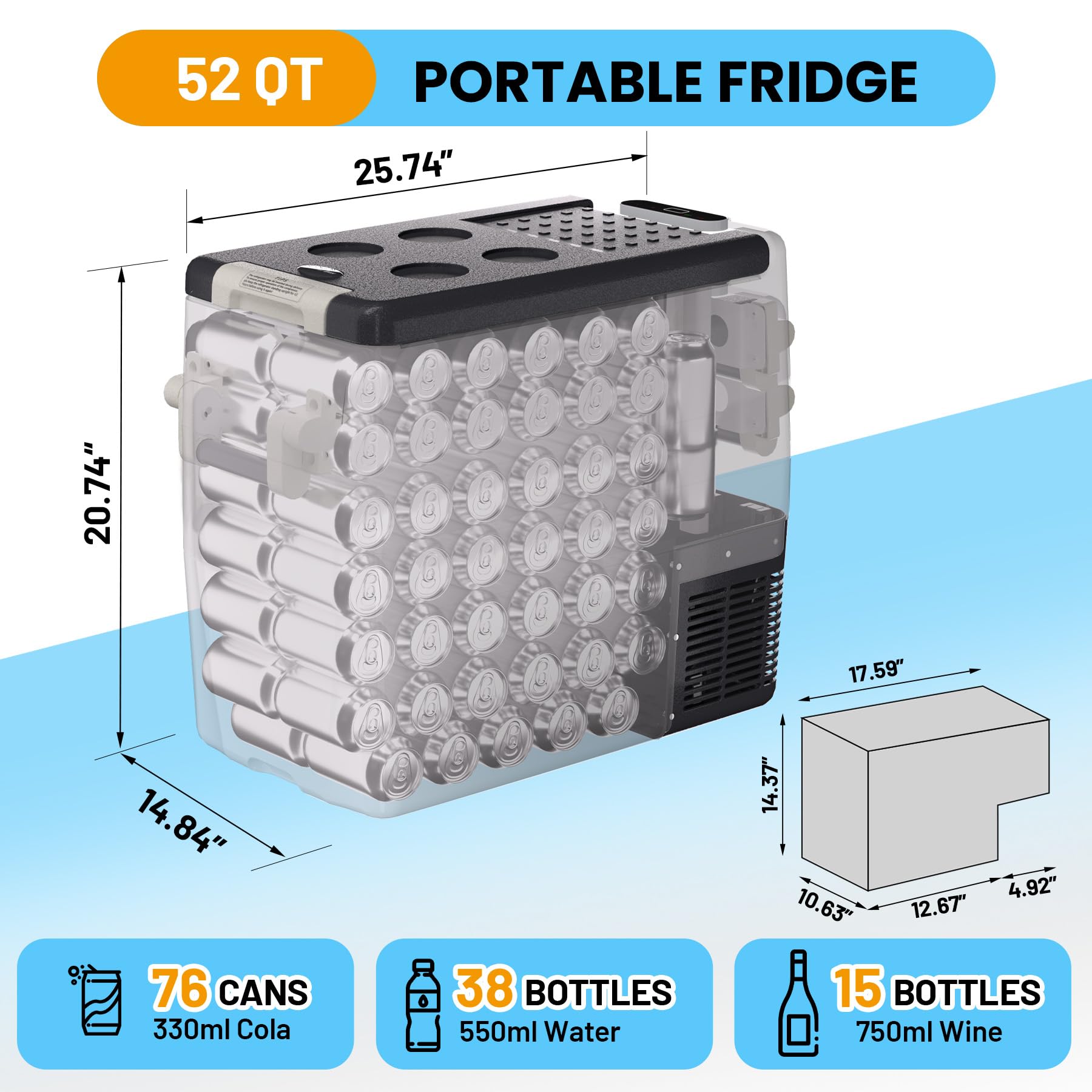 Lodówka samochodowa 53QT 12V,  – 12V Fridge Freezer Rv recenzja i cena