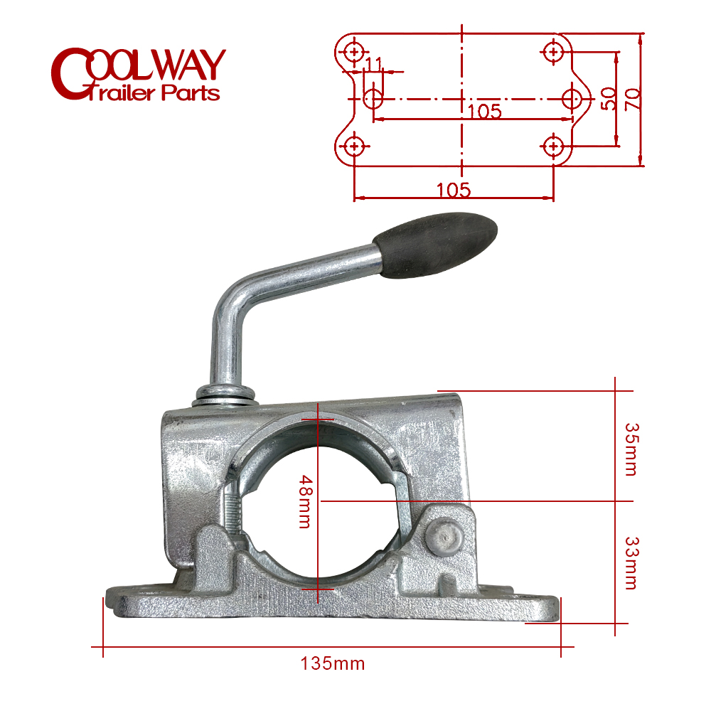 48mm odlewany zacisk do przycz – Camper Trailer Jockey Wheel recenzja i cena