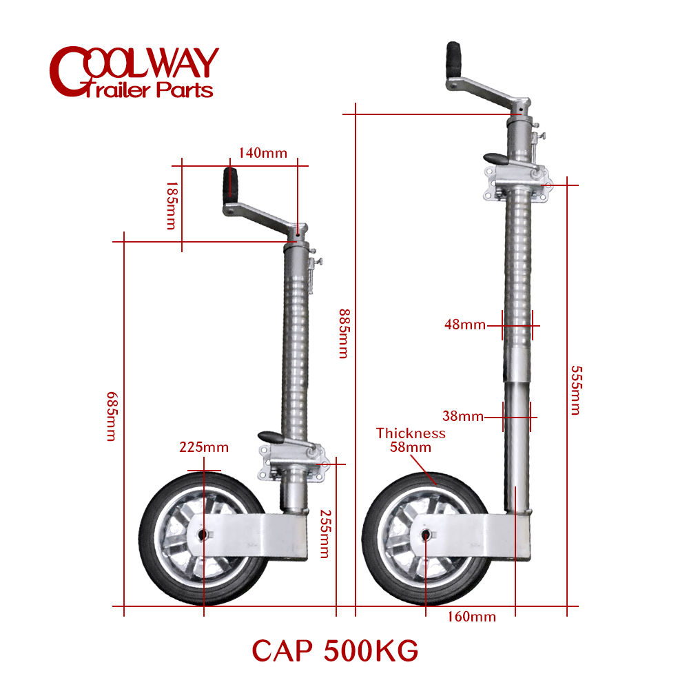 Heavy Duty 48MM żebrowana przy – Camper Trailer Jockey Wheel recenzja i cena