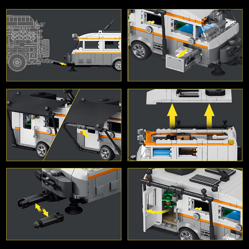 533-elementowy zestaw klocków  – Off Road Camper Trailer Tent recenzja i cena
