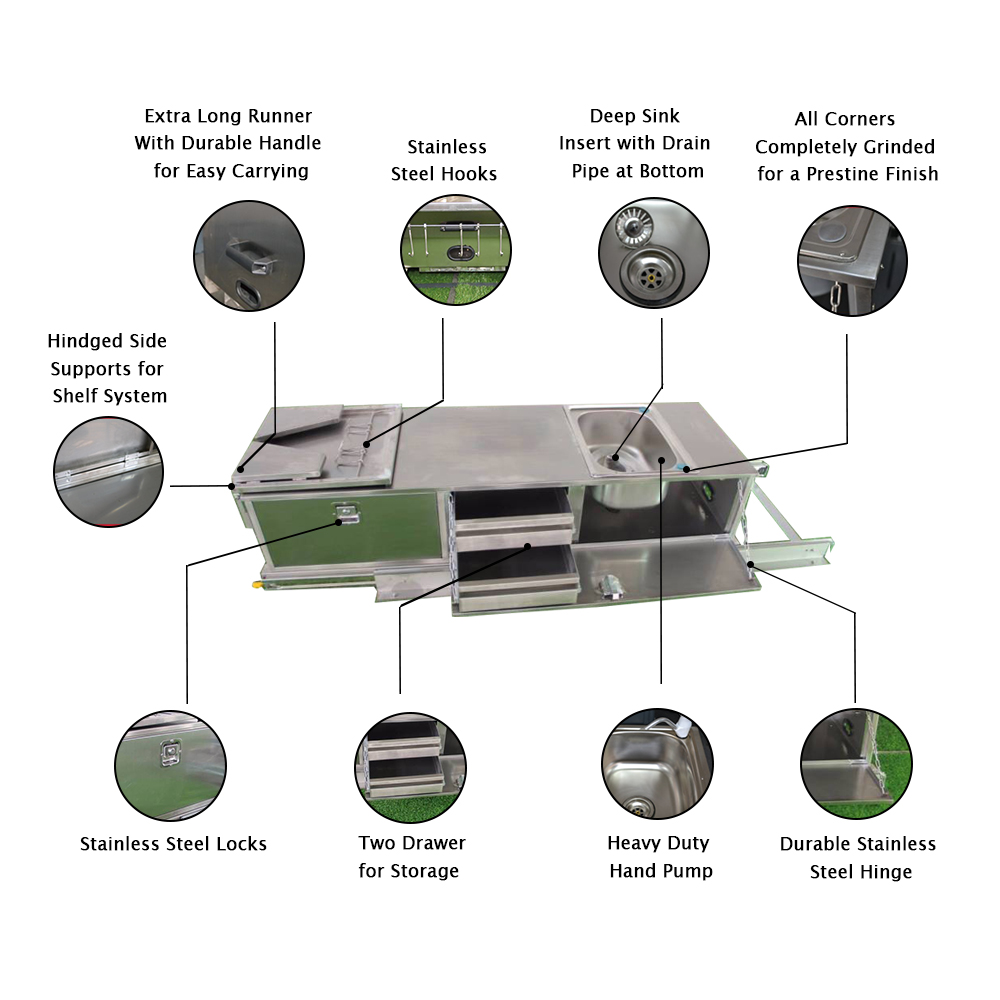 Akcesoria kuchenne ze stali ni – Camper Trailer Kitchen Slide recenzja i cena